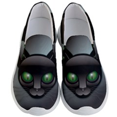 Green Eyes Kitty Cat Men s Lightweight Slip Ons by HermanTelo