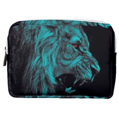 Angry Male Lion Predator Carnivore Make Up Pouch (medium) by Sudhe