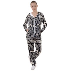 Background Abstract Beige Black Women s Tracksuit