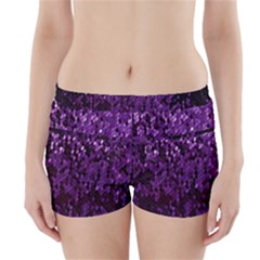 Sequins  White Purple Boyleg Bikini Wrap Bottoms