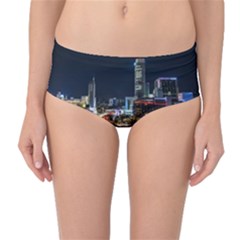 Night City Seoul Travel Korea Sky Mid-waist Bikini Bottoms