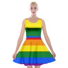Lgbt Rainbow Pride Flag Velvet Skater Dress by lgbtnation