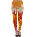 Autumn Background Maple Leaves Bokeh Lightweight Velour Leggings View1