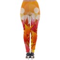Autumn Background Maple Leaves Bokeh Lightweight Velour Leggings View2