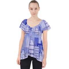 City Architecture Building Skyline Lace Front Dolly Top