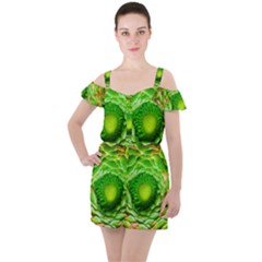 Ranunculus Blossom Bloom Nature Ruffle Cut Out Chiffon Playsuit