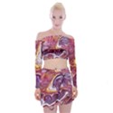 Paint Acrylic Paint Art Colorful Off Shoulder Top with Mini Skirt Set View1