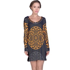 Background Design Pattern Tile Long Sleeve Nightdress