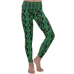 Abstract Pattern Graphic Lines Kids  Lightweight Velour Classic Yoga Leggings by HermanTelo