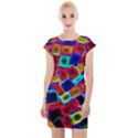 Neon Glow Glowing Light Design Cap Sleeve Bodycon Dress View1