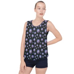 Seamless Pattern Background Circle Bubble Hem Chiffon Tank Top