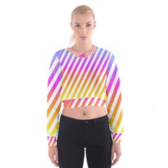 Abstract Lines Mockup Oblique Cropped Sweatshirt by HermanTelo