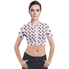 Pink Eyes Short Sleeve Cropped Jacket