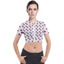 Pink Eyes Short Sleeve Cropped Jacket View1