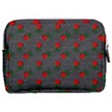 Black Denim And Roses Make Up Pouch (Medium) View2