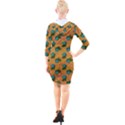 Orange Denim And Roses Quarter Sleeve Hood Bodycon Dress View2
