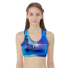 Butterfly Animal Insect Sports Bra With Border by HermanTelo