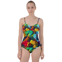 Color Abstract Polygon Background Sweetheart Tankini Set by HermanTelo