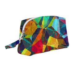 Color Abstract Polygon Background Wristlet Pouch Bag (medium) by HermanTelo