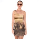 Elephant Dust Road Africa Savannah One Soulder Bodycon Dress View1