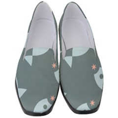 Fish Star Water Pattern Women s Classic Loafer Heels by HermanTelo