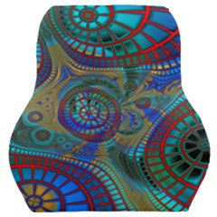 Fractal Abstract Line Wave Car Seat Back Cushion  by HermanTelo