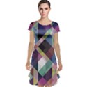 Geometric Blue Violet Pink Cap Sleeve Nightdress View1
