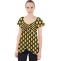Pattern Halloween Pumpkin Color Yellow Lace Front Dolly Top View1