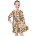Egyptian Man Sun God Ra Amun Kids  Quarter Sleeve Shirt Dress View1