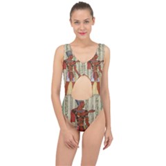 Egyptian Design Man Royal Center Cut Out Swimsuit