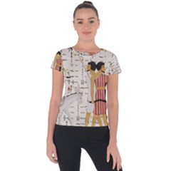 Egyptian Design Men Worker Slaves Short Sleeve Sports Top 