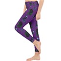 Gothic Girl Rose Purple Pattern Lightweight Velour Classic Yoga Leggings View3