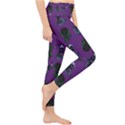 Gothic Girl Rose Purple Pattern Lightweight Velour Classic Yoga Leggings View4