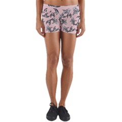 Koi Fish Pattern Yoga Shorts