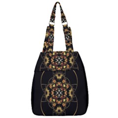 Fractal Stained Glass Ornate Center Zip Backpack by Sapixe