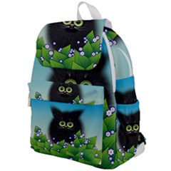 Kitten Black Furry Illustration Top Flap Backpack by Sapixe
