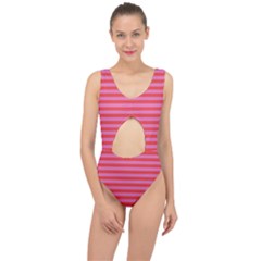 Stripes Striped Design Pattern Center Cut Out Swimsuit