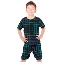Texture Lines Background Kids  Tee And Shorts Set