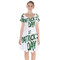 St Patrick s Day Short Sleeve Bardot Dress by HermanTelo