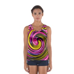 Swirl Vortex Motion Pink Yellow Sport Tank Top 