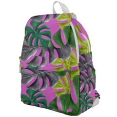 Tropical Greens Pink Leaf Top Flap Backpack by HermanTelo