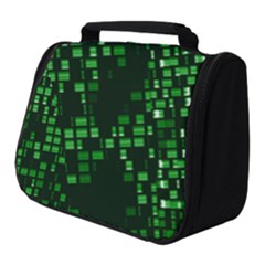 Abstract Plaid Green Full Print Travel Pouch (small) by Bajindul