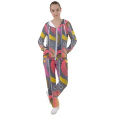 Abstract Colorful Background Grey Women s Tracksuit