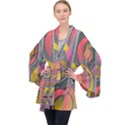 Abstract Colorful Background Grey Velvet Kimono Robe View1