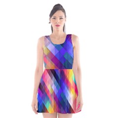 Abstract Background Colorful Pattern Scoop Neck Skater Dress by Bajindul