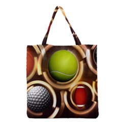 Sport Ball Tennis Golf Football Grocery Tote Bag by Bajindul