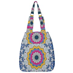 Kaleidoscope Bright Flower Mandala Center Zip Backpack