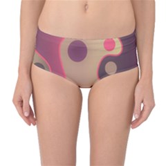 Background Wavy Pinks Bright Mid-waist Bikini Bottoms