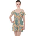 Background Pattern Non Seamless Ruffle Cut Out Chiffon Playsuit View1