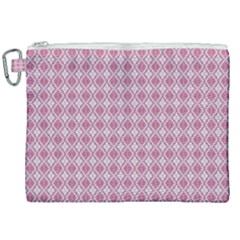 Argyle Light Red Pattern Canvas Cosmetic Bag (xxl) by BrightVibesDesign